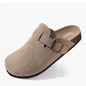 Kids Tan Suede Clogs